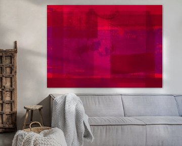 Abstract shapes in warm pastel colors no. 5. Red, purple, brown. by Dina Dankers