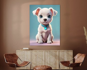 Douce chienne blanche Bella sur H.Remerie Photographie et art numérique