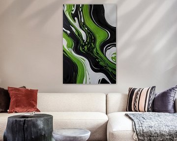 Dynamische Abstractie van Zwart en Groen van De Muurdecoratie