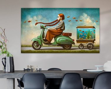 Voorbeeld van het werk in een kamer