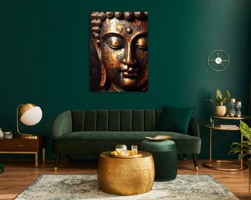 Buddha statue in gold and black -1 by Ineke de Rijk