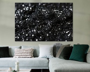 Black Silver Glitter Texture Abstract by De Muurdecoratie