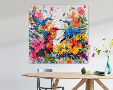 Birdsong in blooming spring colours by Mel Digital Art