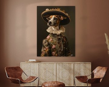 Hund in viktorianischem Kleid von Gelissen Artworks