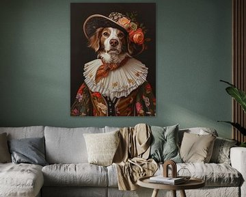 Hund in viktorianischem Kleid von Gelissen Artworks