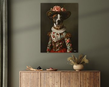 chien en robe victorienne sur Gelissen Artworks