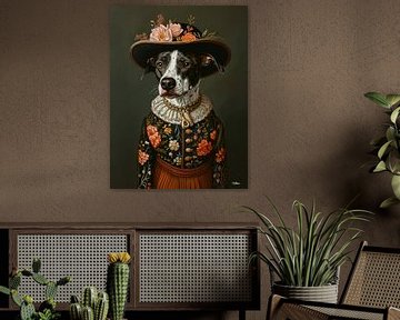 Hund in viktorianischem Kleid von Gelissen Artworks