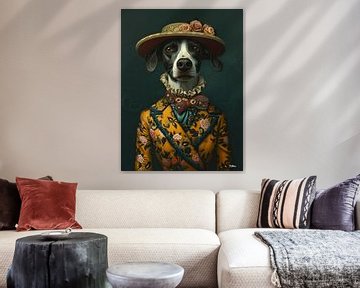 dog in Victorian dress by Gelissen Artworks