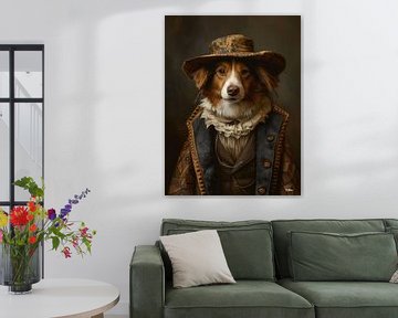 chien en robe victorienne sur Gelissen Artworks