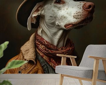 dog in Victorian dress by Gelissen Artworks