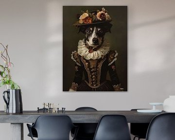 Hund in viktorianischem Kleid von Gelissen Artworks