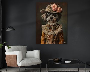 dog in Victorian dress by Gelissen Artworks