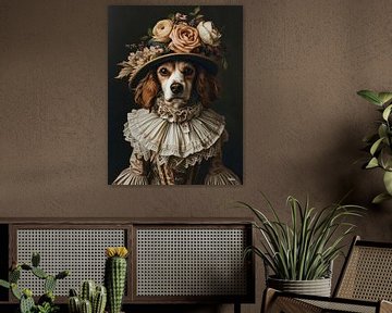 Hund in viktorianischem Kleid von Gelissen Artworks