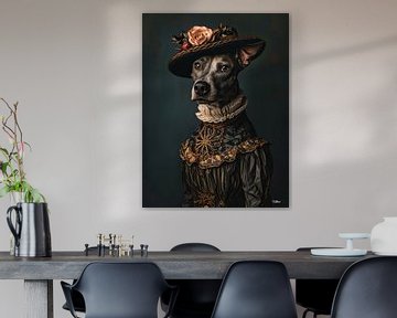 dog in Victorian dress by Gelissen Artworks