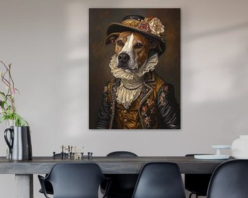 Hund in viktorianischem Kleid von Gelissen Artworks