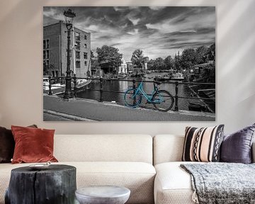 Blauwe fiets Amsterdam van Richard Rijsdijk