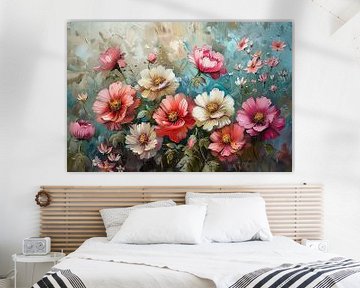 bloemen aan de muur