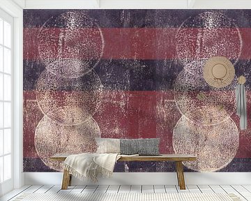 Modern abstract art. Shapes in warm brown and warm dark grey.