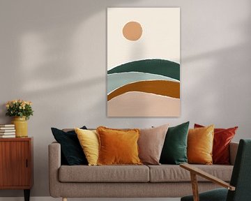 Gouden Horizon, Een Warm Abstract Landschap van Studio Miloa