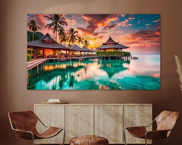Hotel on the beach with sea