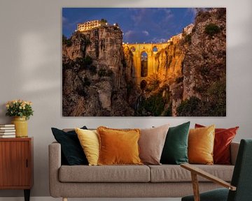 The town of Ronda in Spain in the evening light