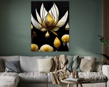 Abstract lotus flower by haroulita