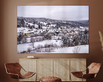 Korte winterwandeling door diepe sneeuw in het Thüringer Woud bij Oberhof - Thüringen - Duitsland van Oliver Hlavaty