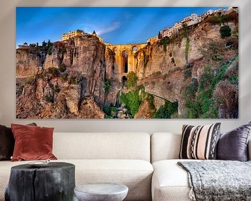Panorama of the Ronda Gorge in Andalusia, Spain
