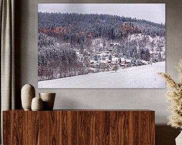 Erste Winterwanderung durch den verschneiten Thüringer Wald bei Tambach-Dietharz - Thüringen - Deutschland von Oliver Hlavaty