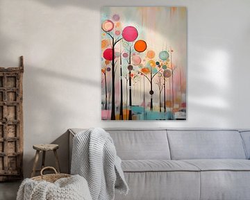 Abstracte moderne kleurrijke bomen van haroulita