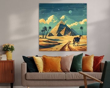 Egyptisch landschap van Koffie Zwart