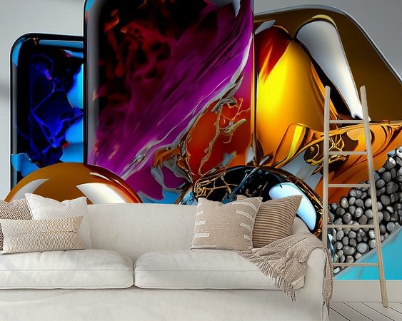 Voorbeeld van het werk in een kamer