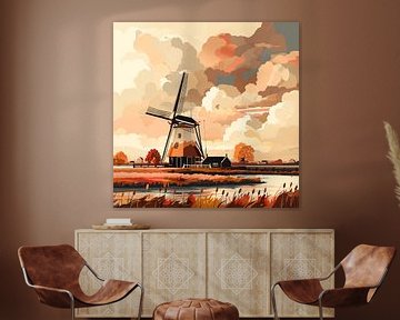 Nederlands landschap van Koffie Zwart