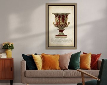 Vase antique Diana en rouge - Gravure - Piranesi sur Behindthegray