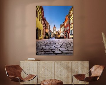 De historische oude stad Rothenburg ob der Tauber van Voss Fine Art Fotografie
