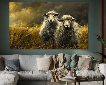 Les moutons dans le paysage de Texcels sur Karina Brouwer