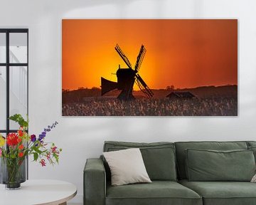 Zonsondergang bij de Varnebroeker molen van Arjen van den Broek