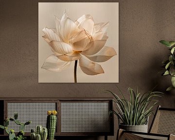 Gros plan d'une fleur de lotus sur Cafe Noir