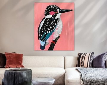 Colourful Kingfisher Portrait by But First Framing