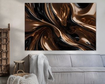 Dynamisch Brons en Zwart Abstract Ontwerp van De Muurdecoratie