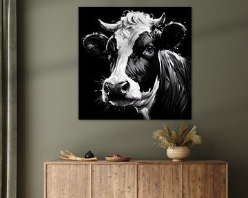Portrait d'une vache curieuse sur Jessica Berendsen