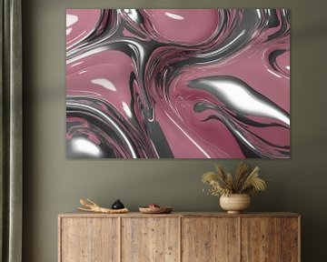 Dynamic Flow in Silber und Rosa von De Muurdecoratie