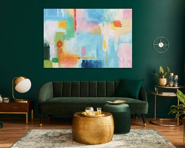 Colourful modern and abstract in pastel colours