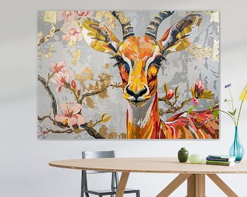 Schilderij Antilope Kleurrijk van Kunst Kriebels