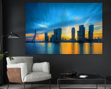 Art with cityscape of Rotterdam by eric van der eijk