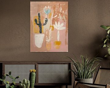 Cheerful cactus family, illustration