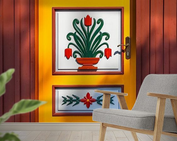 Voorbeeld van het werk in een kamer