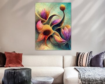 Abstracte moderne bloemen van haroulita