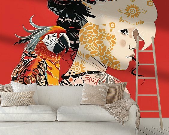 Voorbeeld van het werk in een kamer