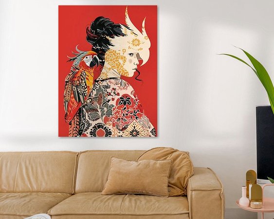 Voorbeeld van het werk in een kamer